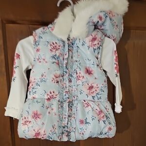 Little Lass Pink and Blue Floral Kids Matching Set